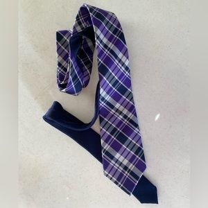 Tommy Hilfiger Purple Plaid Tie